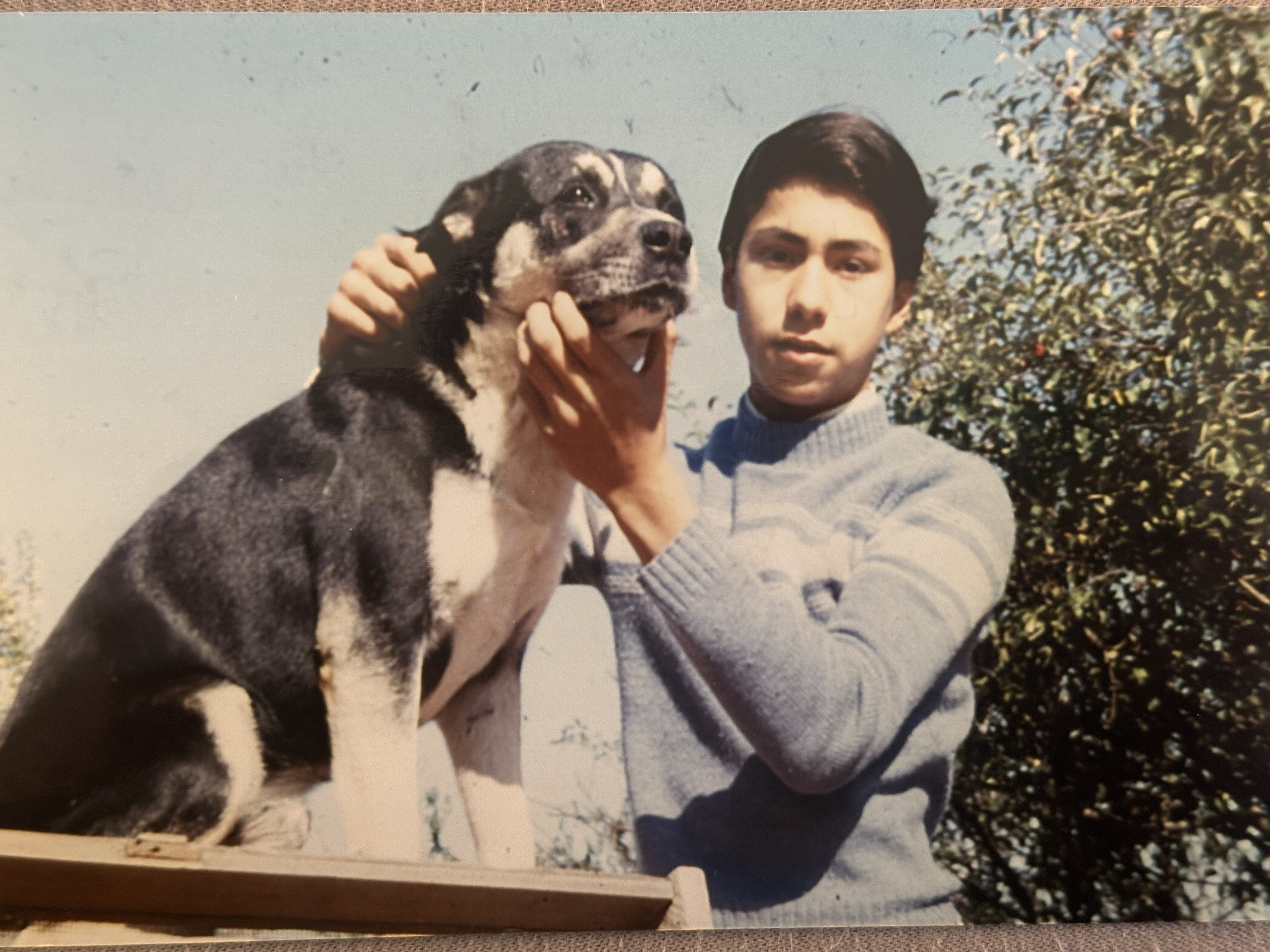 Original childhood photograph with Toby